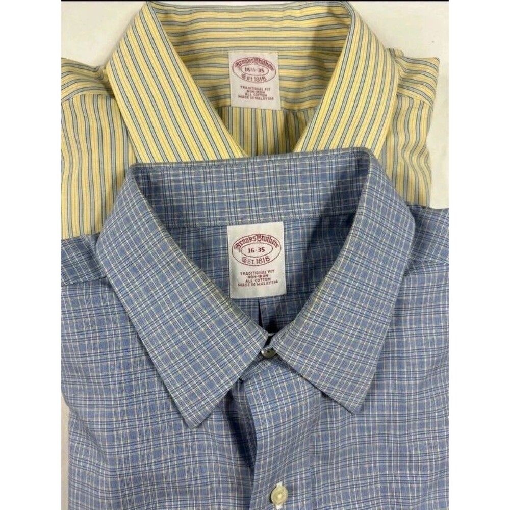 Brooks Brothers Men’s Button Down Shirt Lot XL Long Sleeve Check Stripe